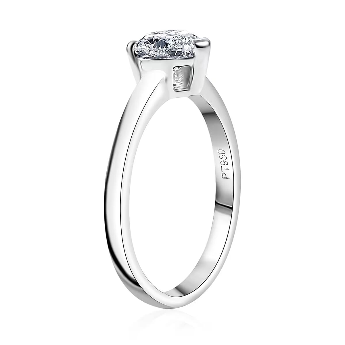 IGI Certified Luxuriant Lab Grown Diamond E-F VS 1.00 ctw Heart Shape Solitaire Ring in 950 Platinum (Size 6.0) image number 8