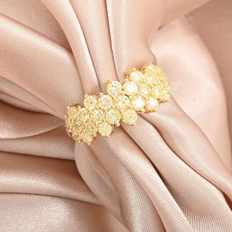 Natural Yellow Diamond 1.50 ctw Ring in 10K Yellow Gold (Size 10.0)