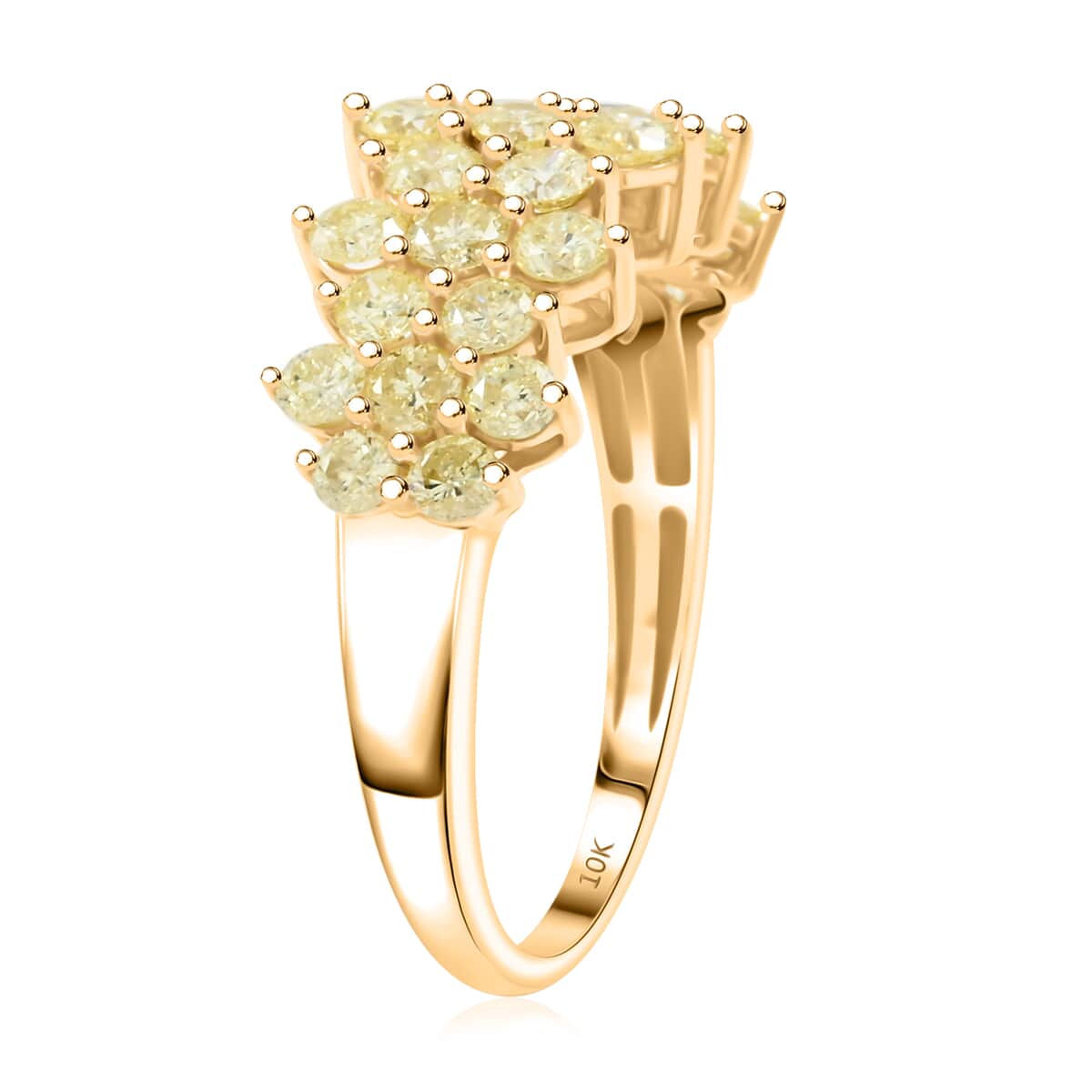 Doorbuster 10K Yellow Gold Natural Yellow Diamond Ring (Size 5.0) 1.50 ctw image number 3