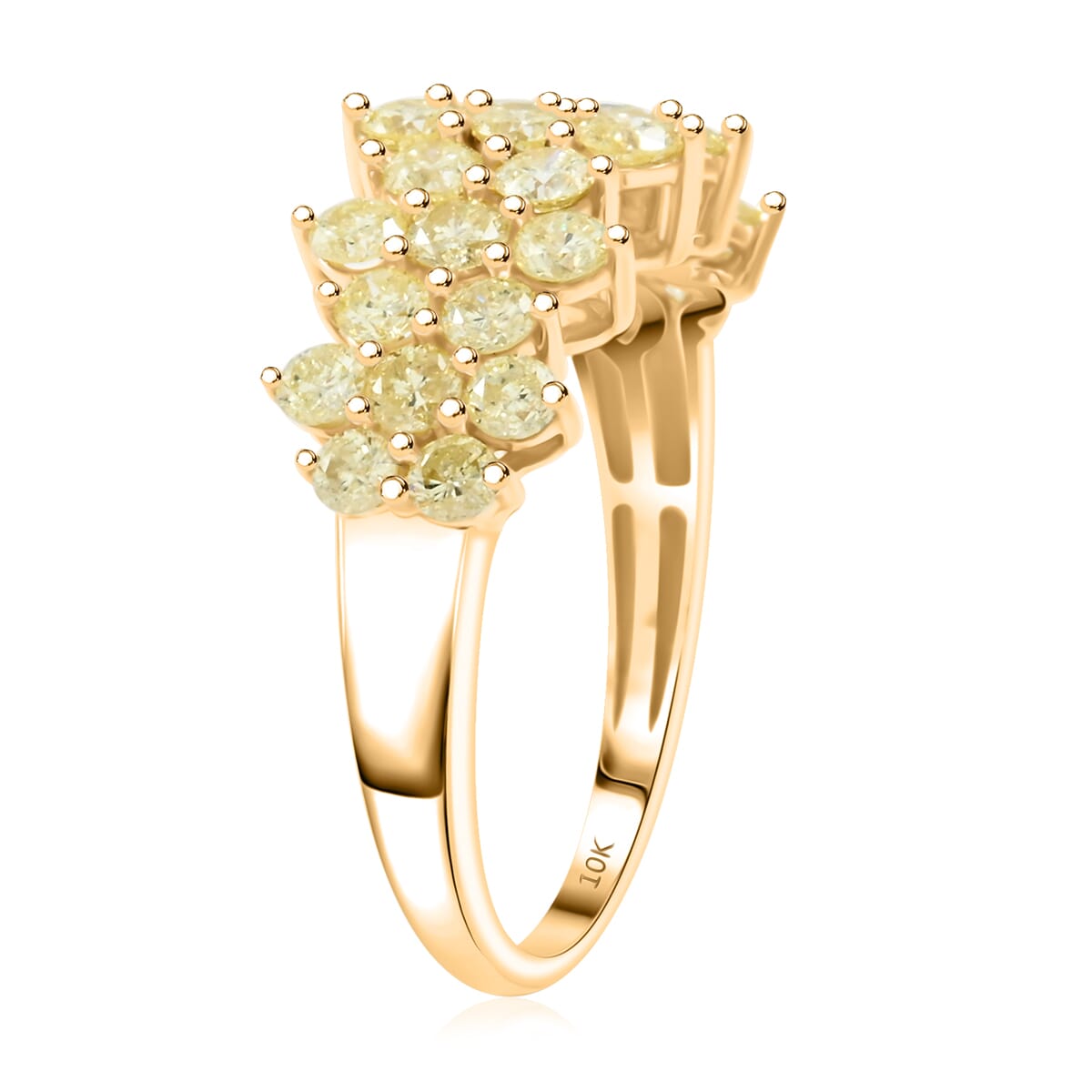 10K Yellow Gold Natural Yellow Diamond Ring (Size 7.5) 1.50 ctw image number 3