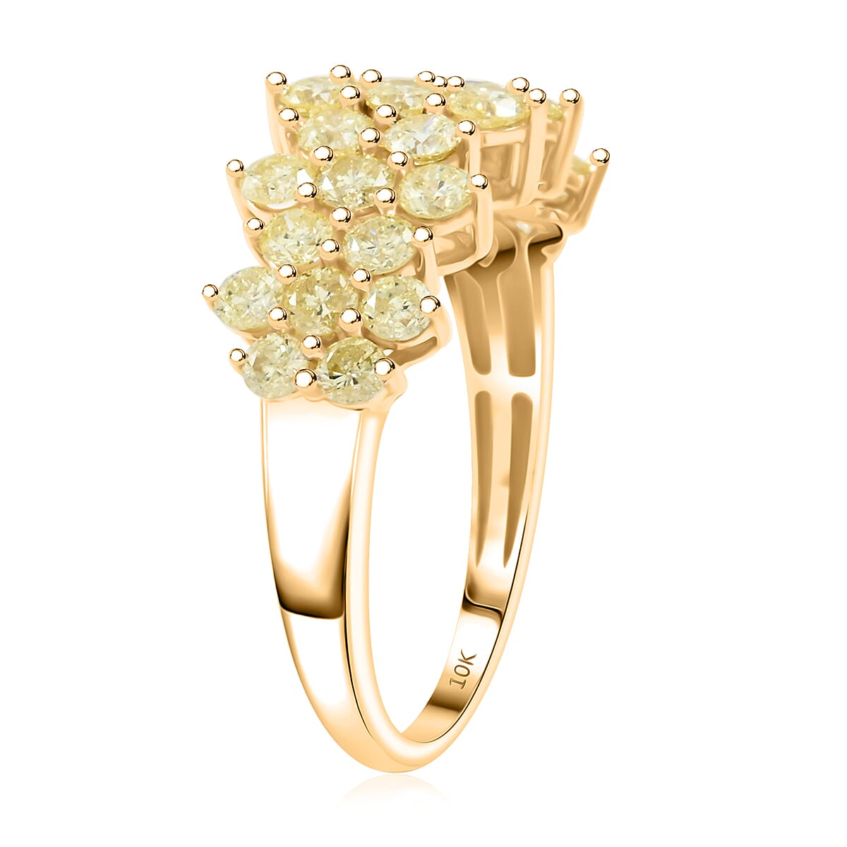 Natural Yellow Diamond 1.50 ctw Ring in 10K Yellow Gold (Size 8.0) image number 3