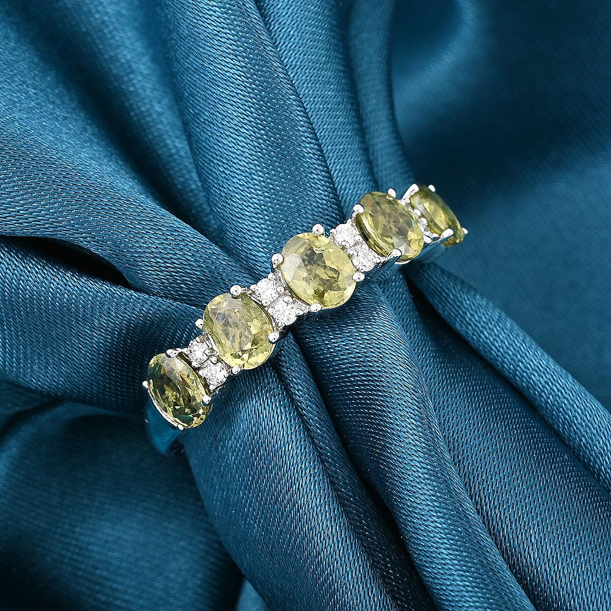 Modani Demantoid Garnet, Diamond Ring in 950 Platinum 1.69 ctw (Size 10.0) image number 1