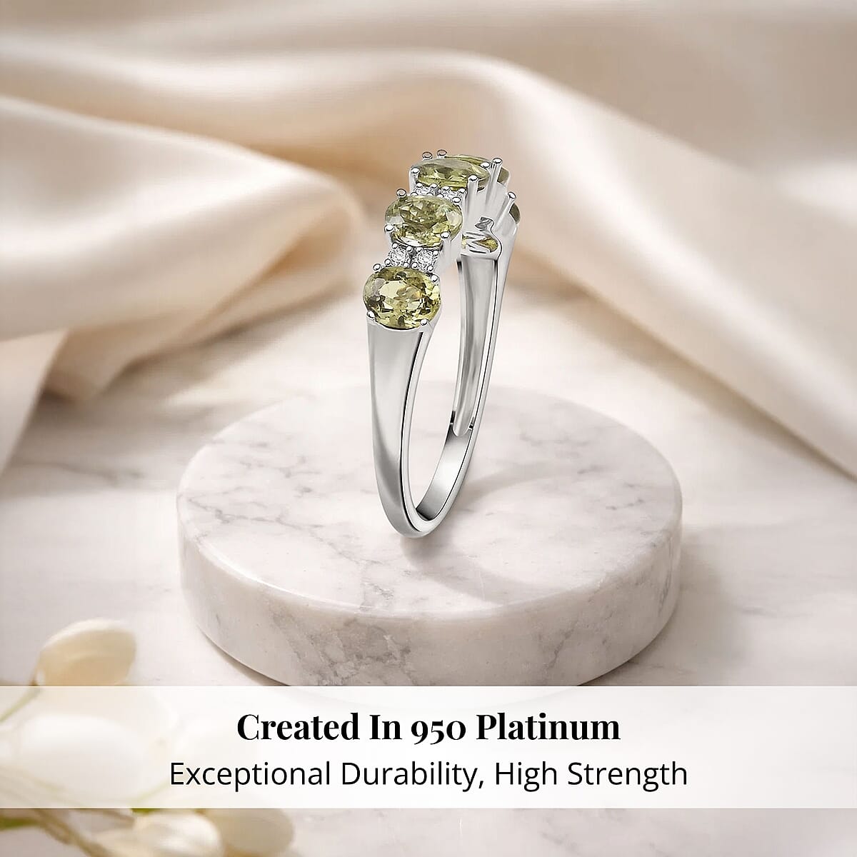 Modani Demantoid Garnet, Diamond Ring in 950 Platinum 1.69 ctw (Size 7.5) image number 2