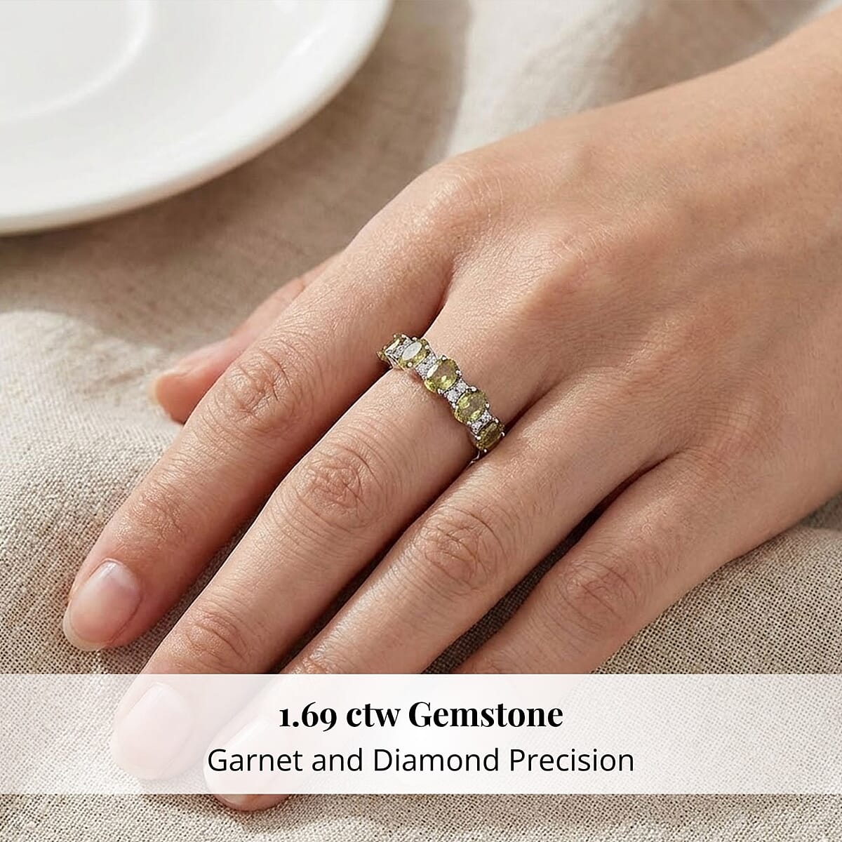 Modani Demantoid Garnet, Diamond Ring in 950 Platinum 1.69 ctw (Size 8.0) image number 1