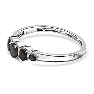 EverTrue Elite Shungite 7.15 ctw Bangle Bracelet in Platinum Over Copper (6.50 In)