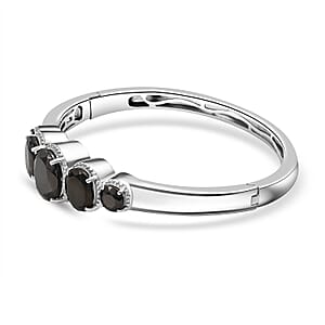 EverTrue Elite Shungite 7.15 ctw Bangle Bracelet in Platinum Over Copper (7.25 In)