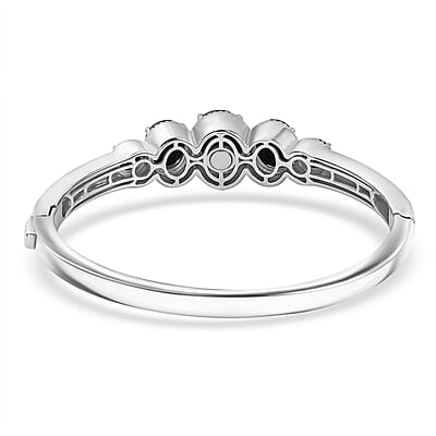 EverTrue Elite Shungite 7.15 ctw Bangle Bracelet in Platinum Over Copper (7.25 In)