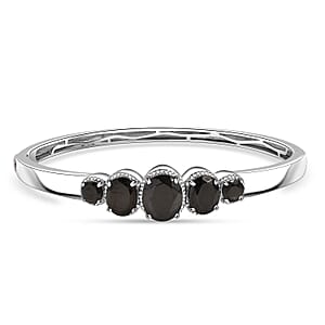 EverTrue Elite Shungite Bangle Bracelet in Platinum Over Copper (8.00 In) 7.15 ctw