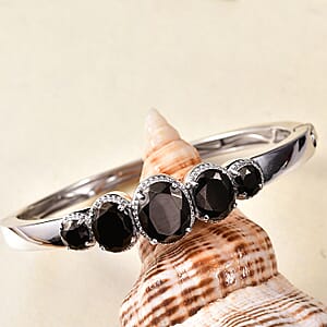 EverTrue Elite Shungite Bangle Bracelet in Platinum Over Copper (8.00 In) 7.15 ctw