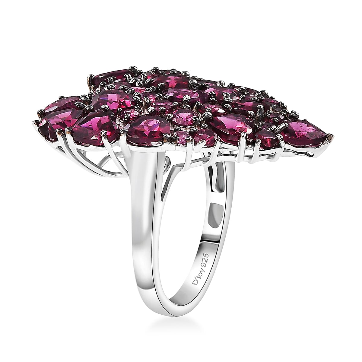 D'Joy Premium Orissa Rhodolite Garnet 9.80 ctw Heart Ring in Rhodium Over Sterling Silver (Size 7.0) image number 3