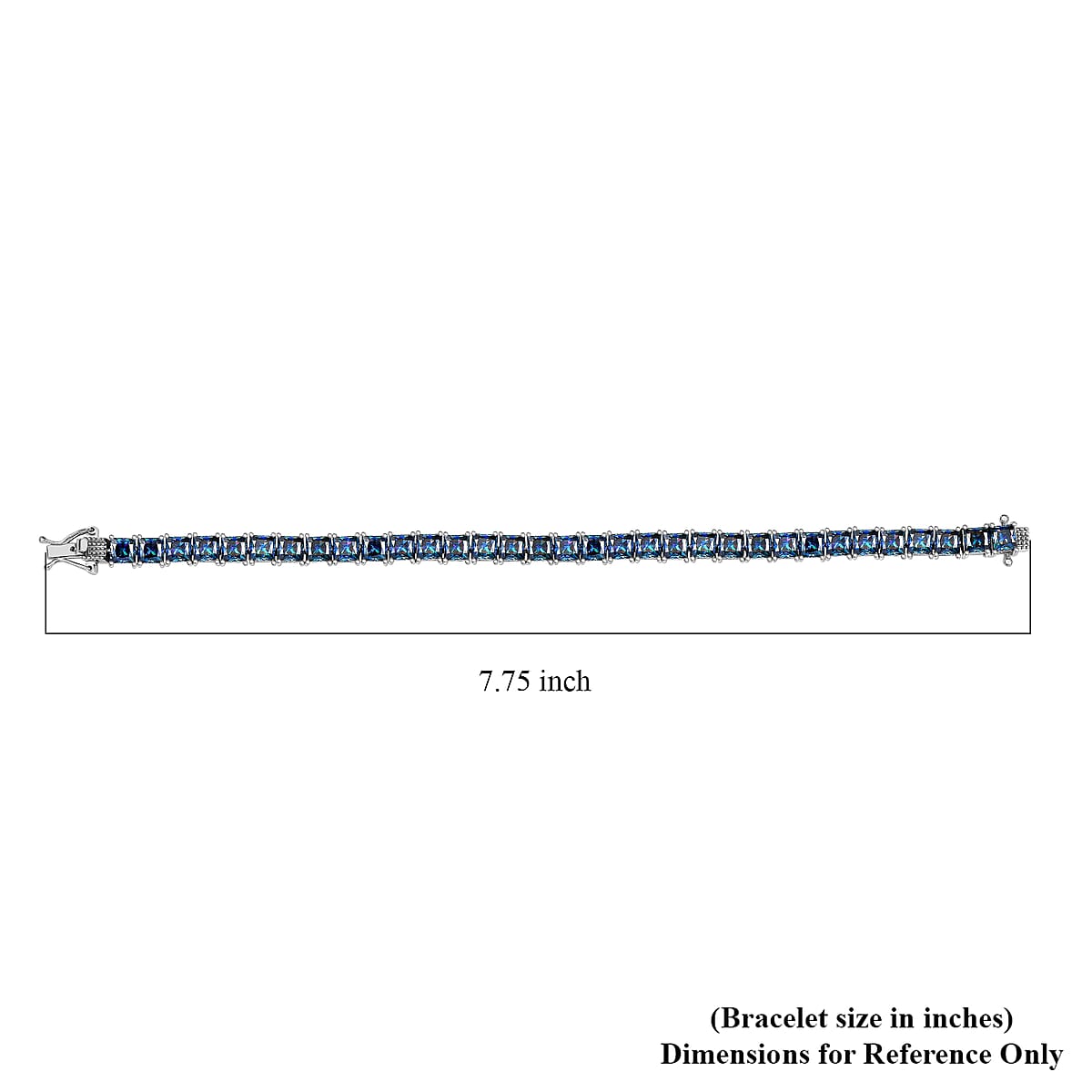 J Francis Embellished with Rainbow Blue Zirconia by Swarovski 43.80 ctw Iconic Tennis Bracelet in Rhodium Over Sterling Silver (7.25 In) image number 4