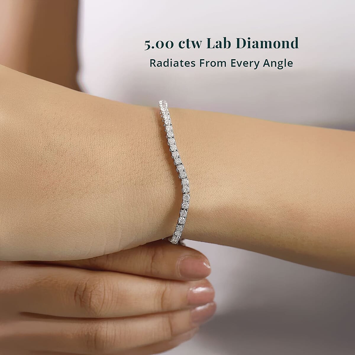 Luxuriant Lab Grown Diamond G-H VS 5.00 ctw Bracelet in 950 Platinum (7.25 In) image number 1