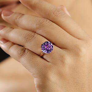 D'Joy Rose De France Amethyst 5.85 ctw Solitaire Ring in 18K Vermeil RG Over Sterling Silver (Size 6.0)