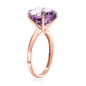 D'Joy Rose De France Amethyst 5.85 ctw Solitaire Ring in 18K Vermeil RG Over Sterling Silver (Size 6.0)