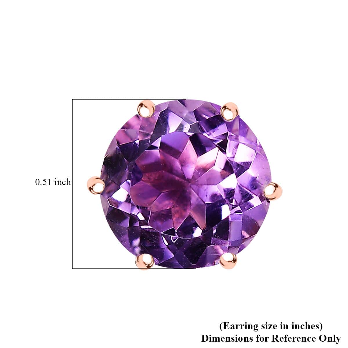 Rose De France Amethyst 7.50 ctw Solitaire Stud Earrings in 18K Vermeil RG Over Sterling Silver image number 4