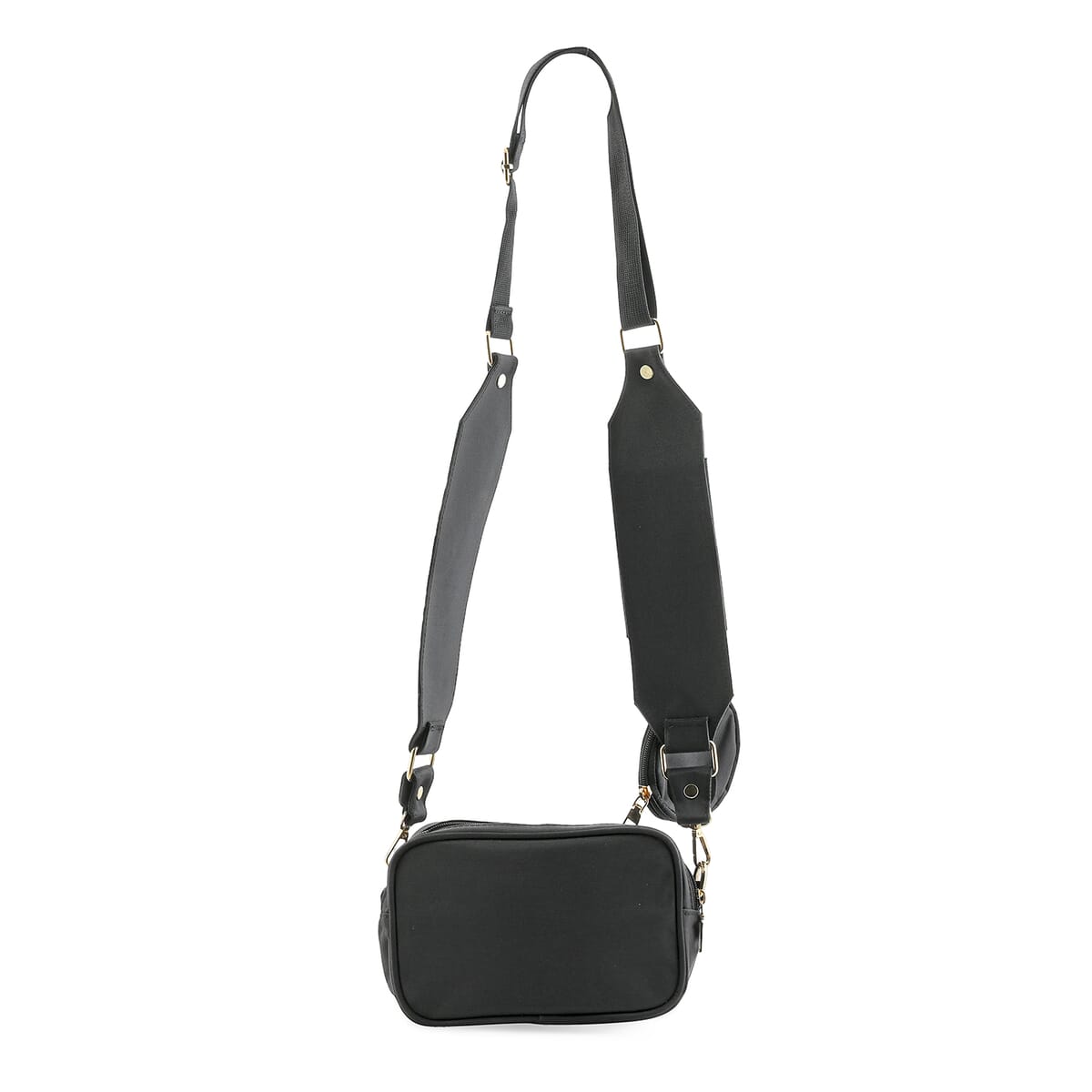 Black Intricate Tribal Pattern Pochette Belt Handbag with Flap Pocket image number 2