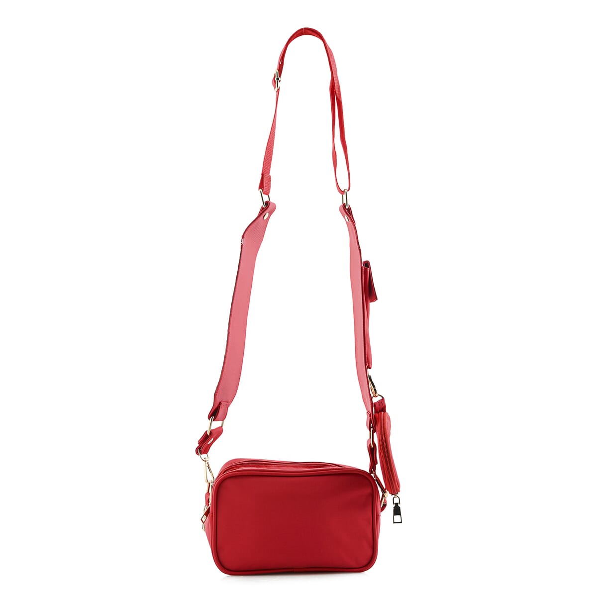 Red Intricate Tribal Pattern Pochette Belt Handbag with Flap Pocket image number 2