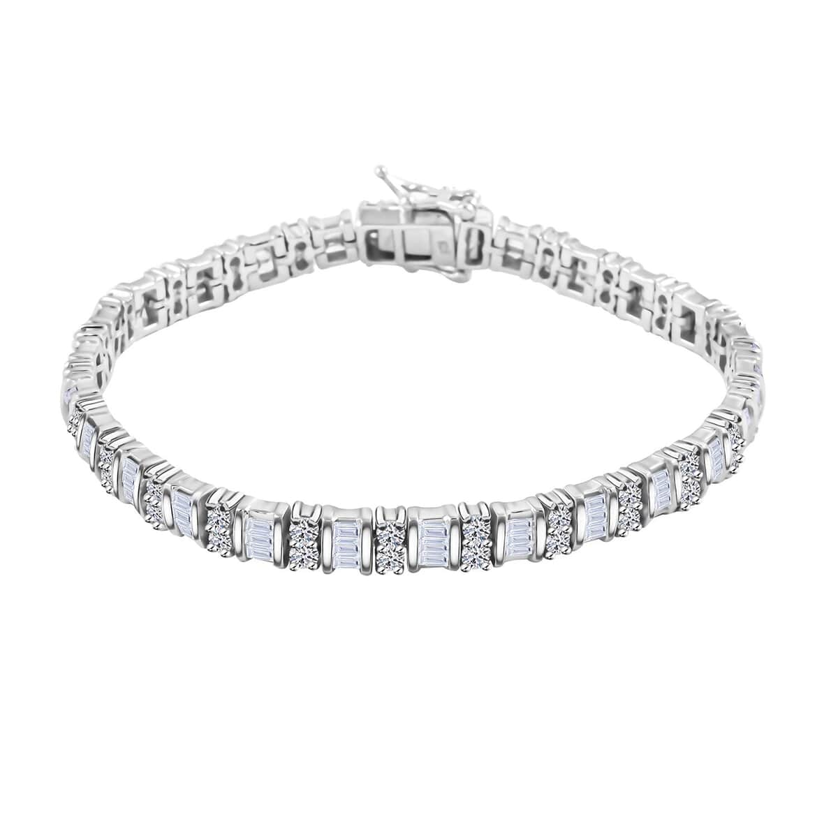 Luxuriant Lab Grown Diamond G SI 5.00 ctw Bracelet in Rhodium Over Sterling Silver (6.75 In) image number 0