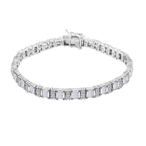 Luxuriant Lab Grown Diamond G SI 5.00 ctw Bracelet in Rhodium Over Sterling Silver (6.75 In)