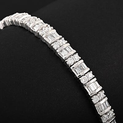 Luxuriant Lab Grown Diamond G SI 5.00 ctw Bracelet in Rhodium Over Sterling Silver (6.75 In)
