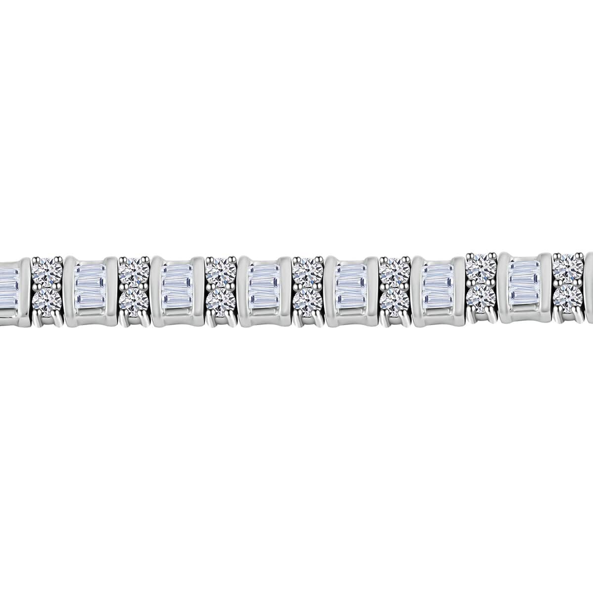 Luxuriant Lab Grown Diamond G SI 5.00 ctw Bracelet in Rhodium Over Sterling Silver (6.75 In) image number 4