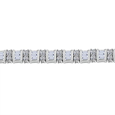 Luxuriant Lab Grown Diamond G SI 5.00 ctw Bracelet in Rhodium Over Sterling Silver (6.75 In)