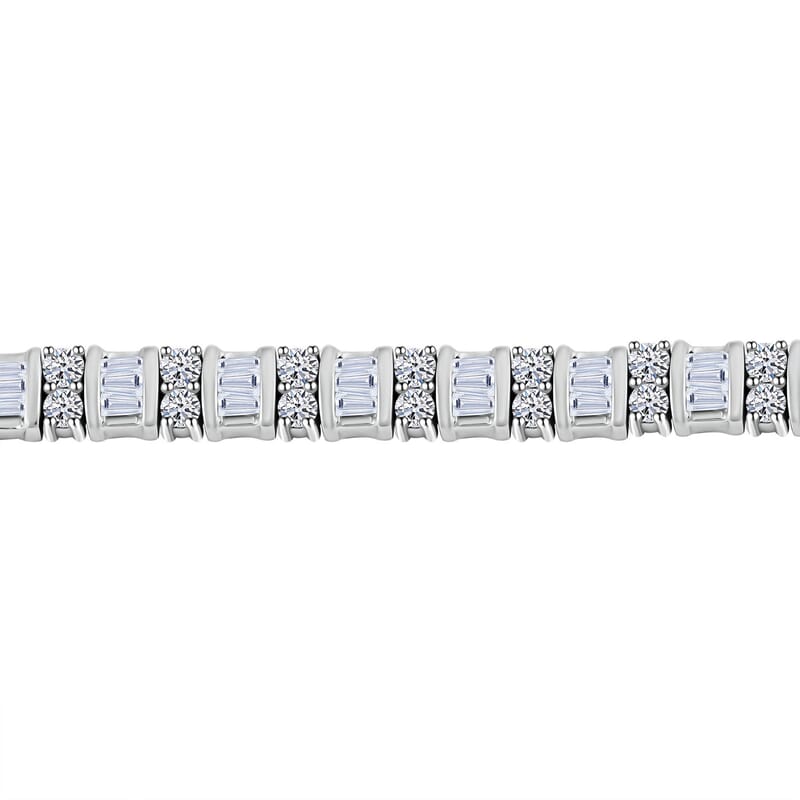 Luxuriant Lab Grown Diamond G SI 5.00 ctw Bracelet in Rhodium Over Sterling Silver (6.75 In)