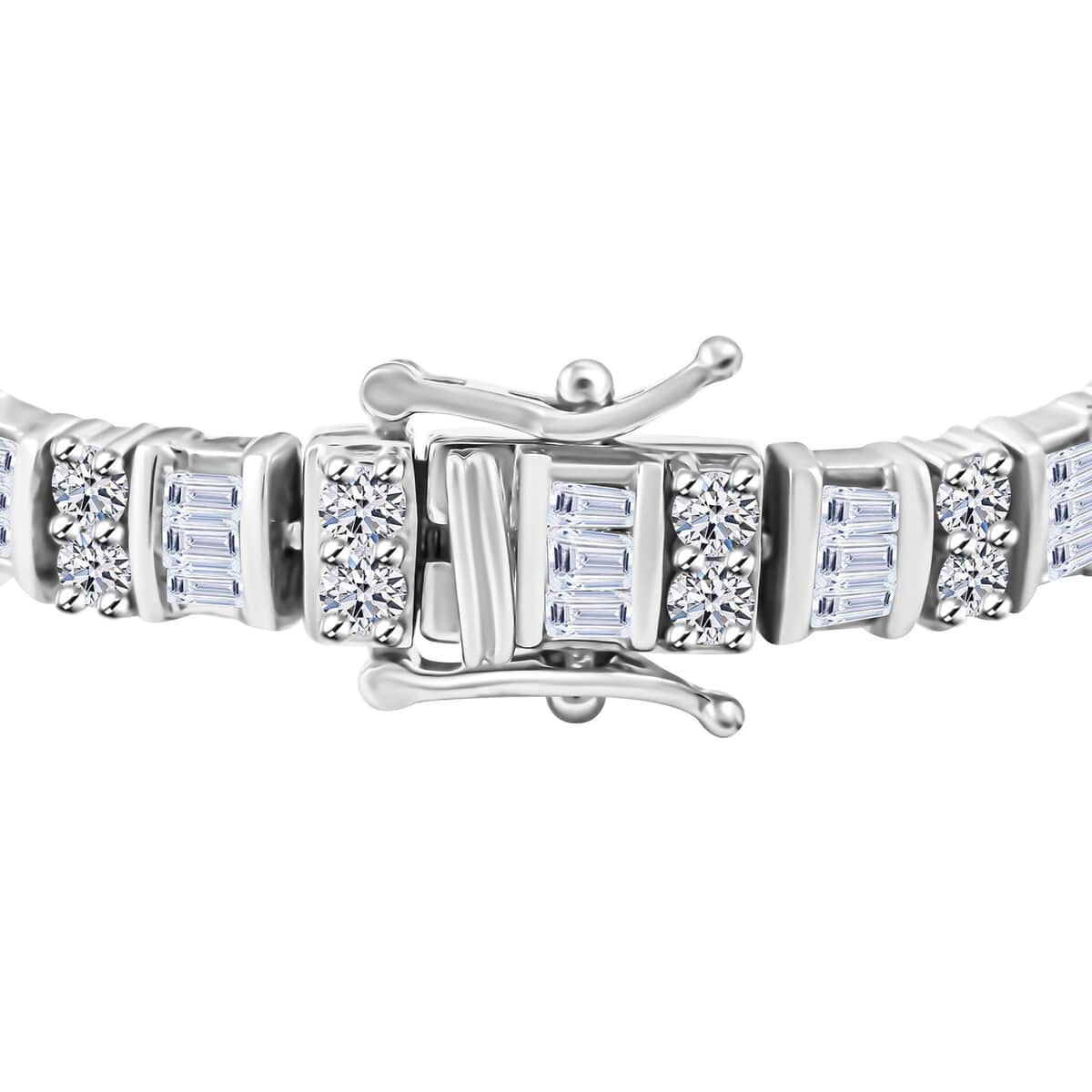 Luxuriant Lab Grown Diamond G SI 5.00 ctw Bracelet in Rhodium Over Sterling Silver (6.75 In) image number 5