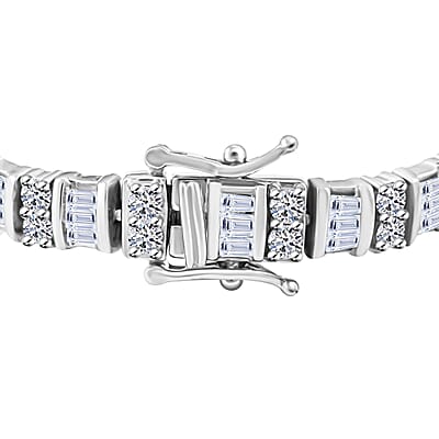 Luxuriant Lab Grown Diamond G SI 5.00 ctw Bracelet in Rhodium Over Sterling Silver (6.75 In)