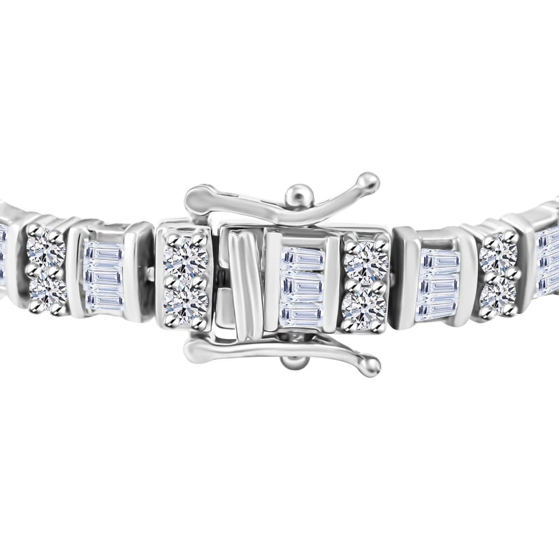 Luxuriant Lab Grown Diamond G SI 5.00 ctw Bracelet in Rhodium Over Sterling Silver (6.75 In)