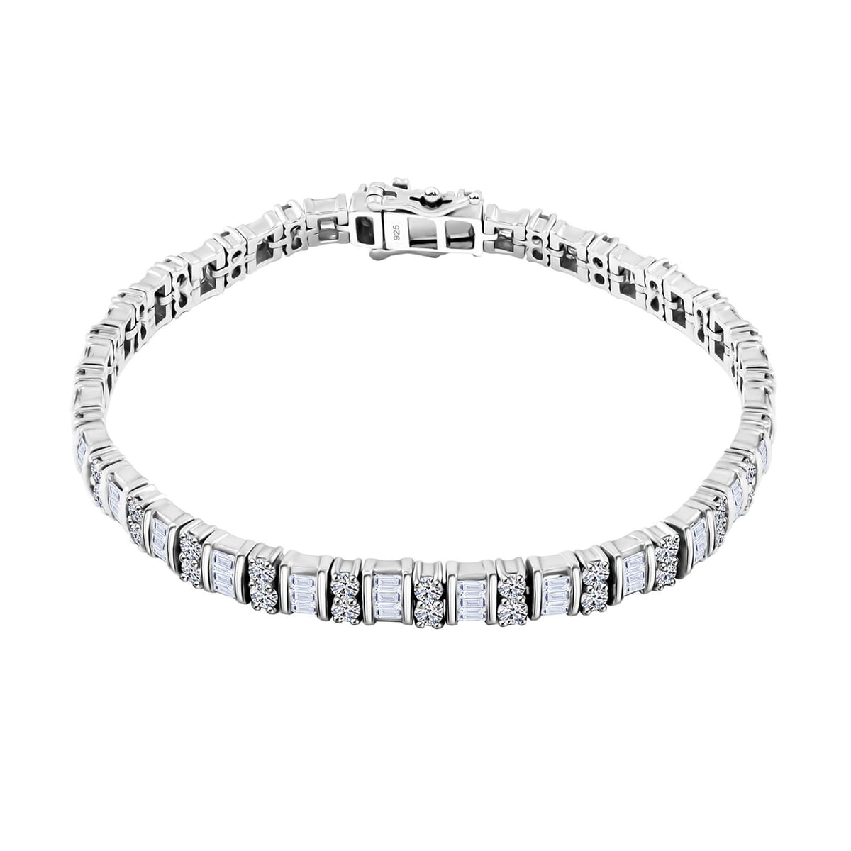 Luxuriant Lab Grown Diamond G SI 5.00 ctw Bracelet in Rhodium Over Sterling Silver (8.00 In) image number 0