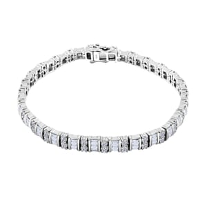 Luxuriant Lab Grown Diamond G SI 5.00 ctw Bracelet in Rhodium Over Sterling Silver (8.00 In)