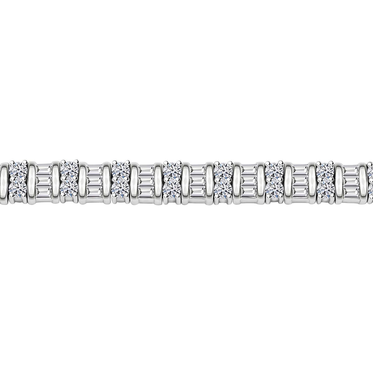 Luxuriant Lab Grown Diamond G SI 5.00 ctw Bracelet in Rhodium Over Sterling Silver (8.00 In) image number 2