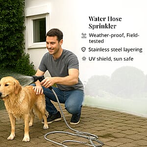 100ft Stainless Steel Water Hose Sprinkler with 7 Function Water Nozzle