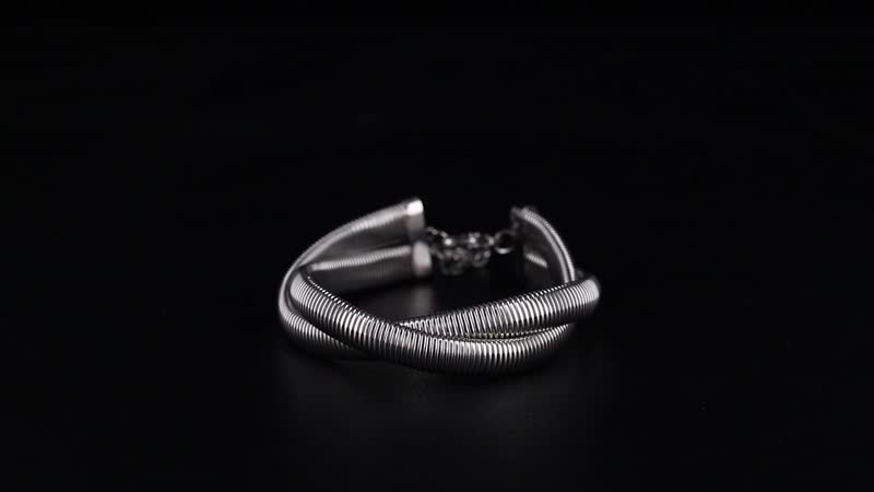 Wrap Texture Bracelet in Stainless Steel (7.50-9.50In)