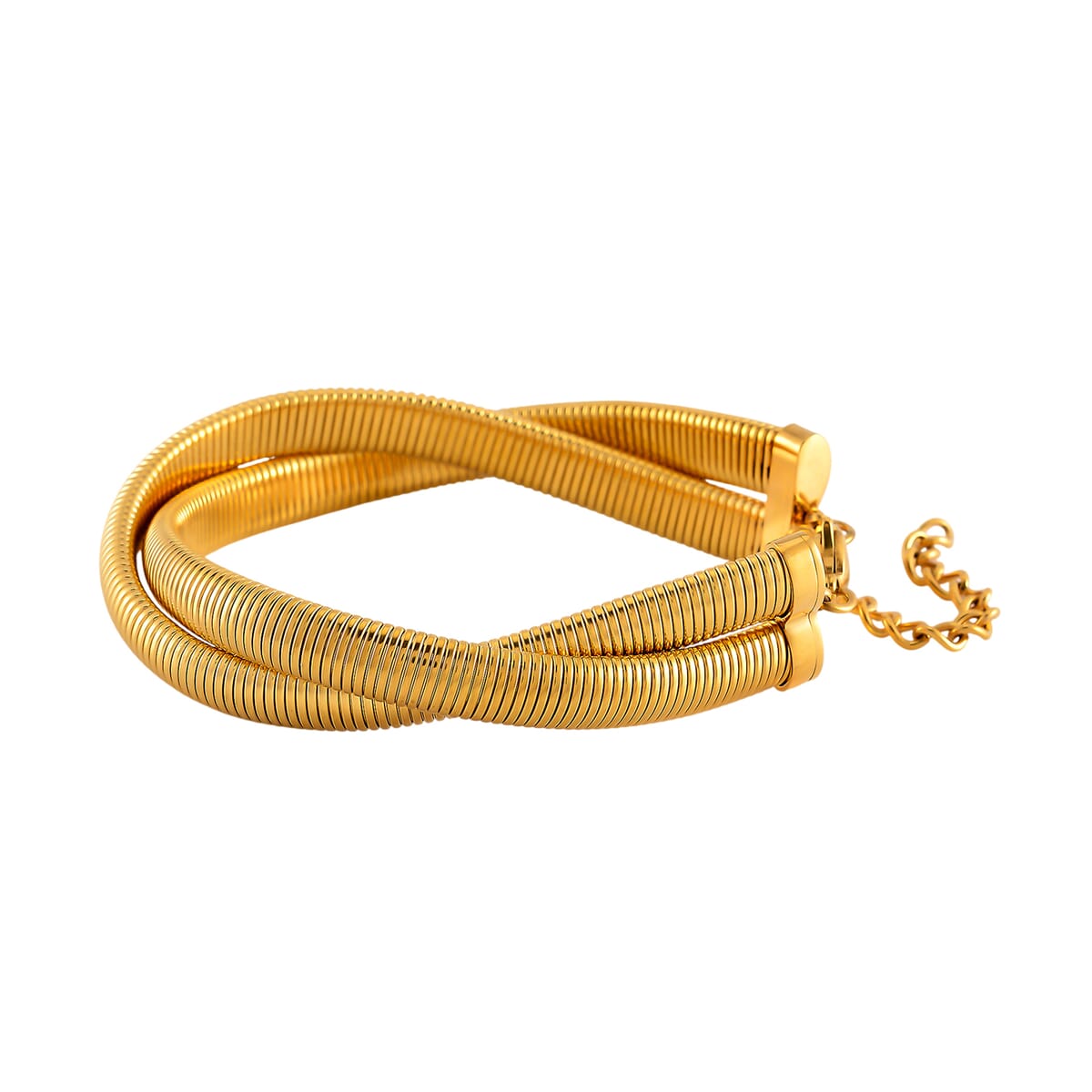 Wrap Texture Bracelet in ION Plated YG Stainless Steel (7.50-9.50In) image number 2