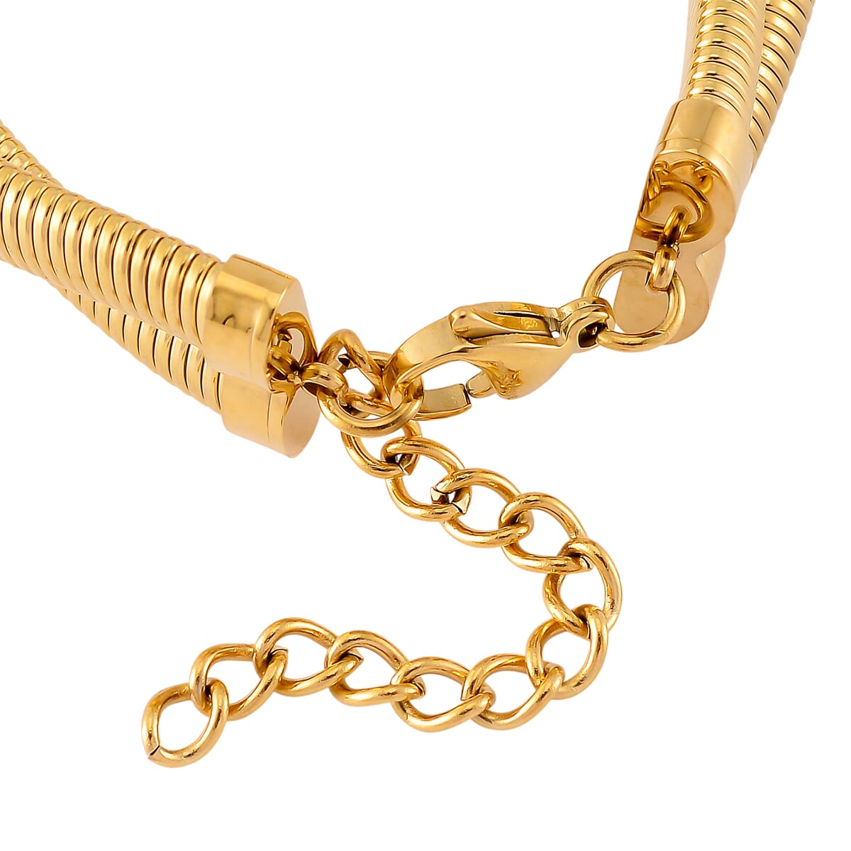 Wrap Texture Bracelet in ION Plated YG Stainless Steel (7.50-9.50In) image number 4