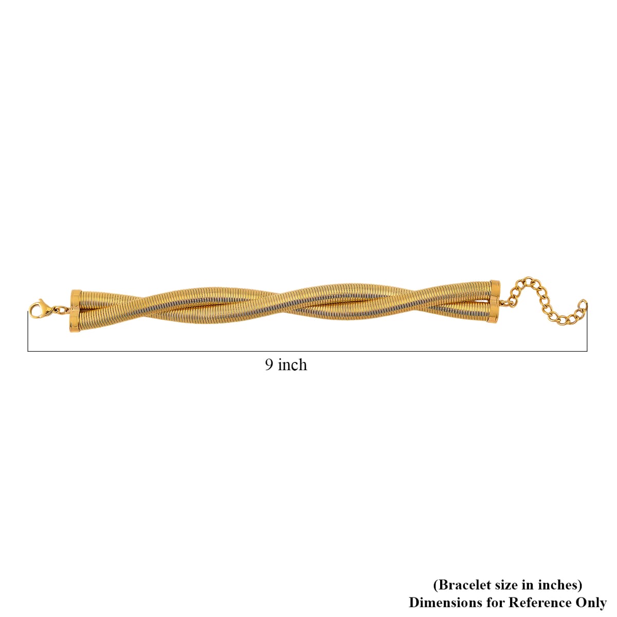 Wrap Texture Bracelet in ION Plated YG Stainless Steel (7.50-9.50In) image number 5