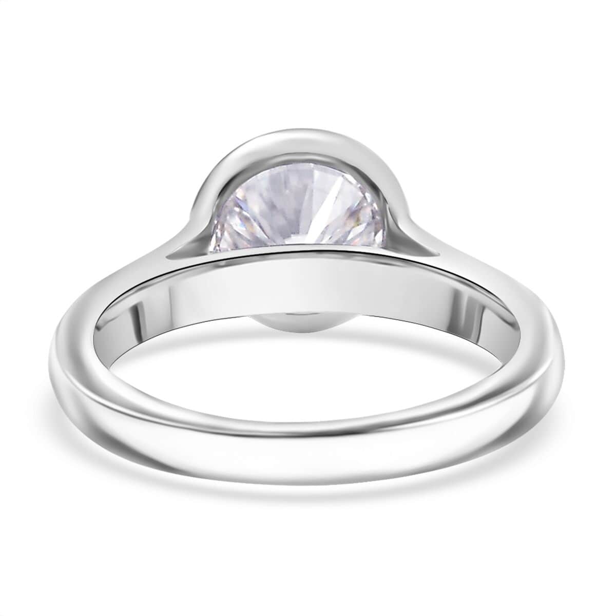 Crisantemo Cut Moissanite 1.85 ctw Solitaire Ring in Rhodium Over Sterling Silver (Size 10.0) image number 5