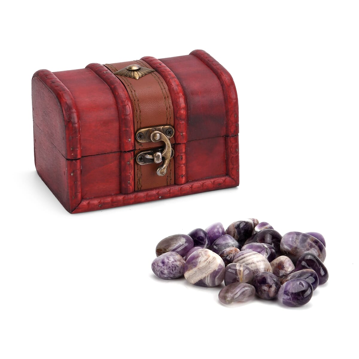 Amethyst Gemstone with Treasure Box and Drawstring Pouch 240-250g image number 2