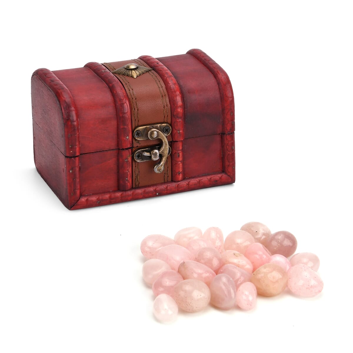 Rose Quartz Gemstone with Treasure Box and Drawstring Pouch 240-250g image number 2