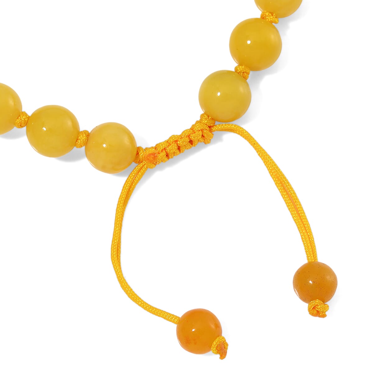 Honey Burmese Jade Beaded Bracelet with Flower (6-9In) 105.00 ctw image number 6