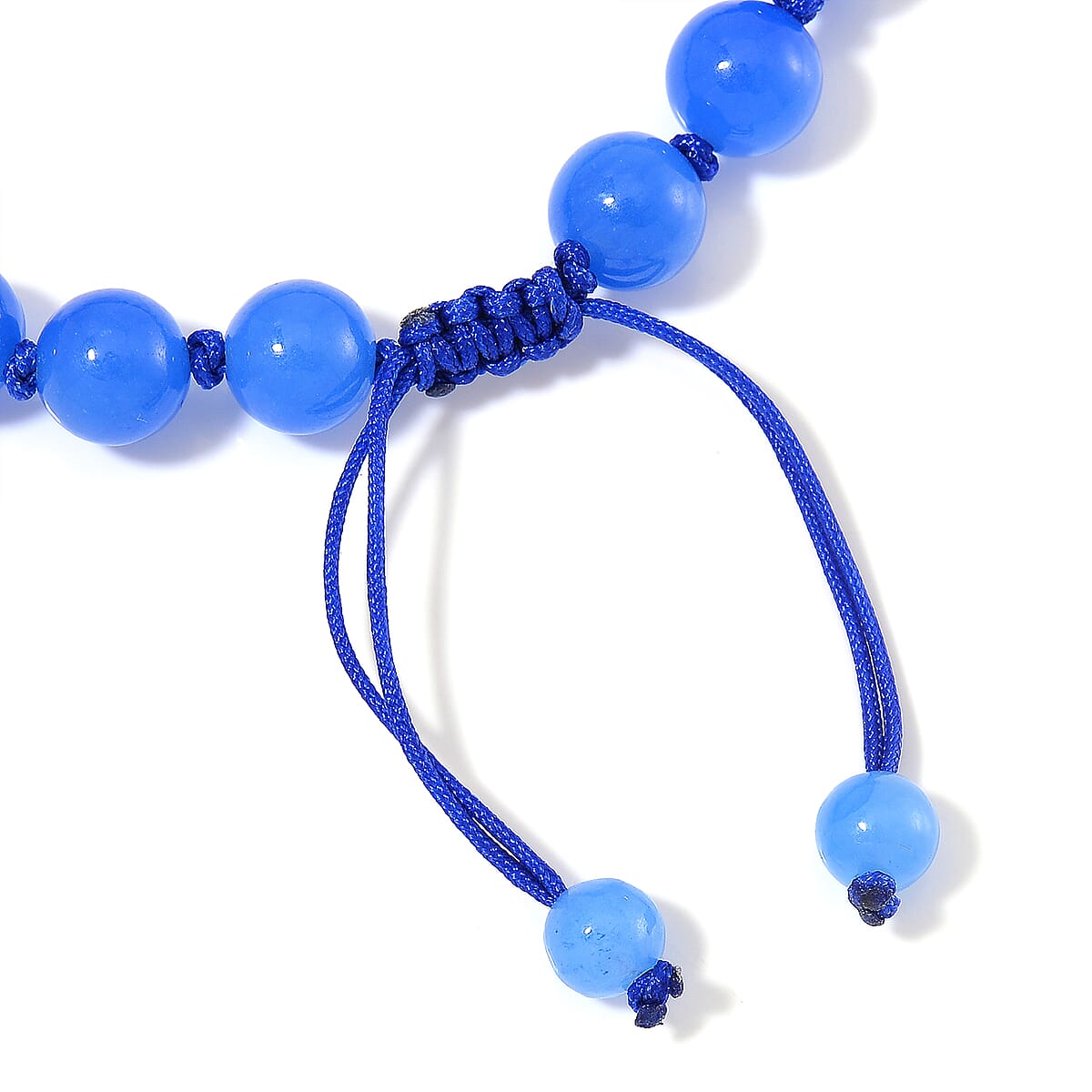 Blue Jade (D) 105.00 ctw Beaded with Carved Flower Bracelet (6-9In) image number 6
