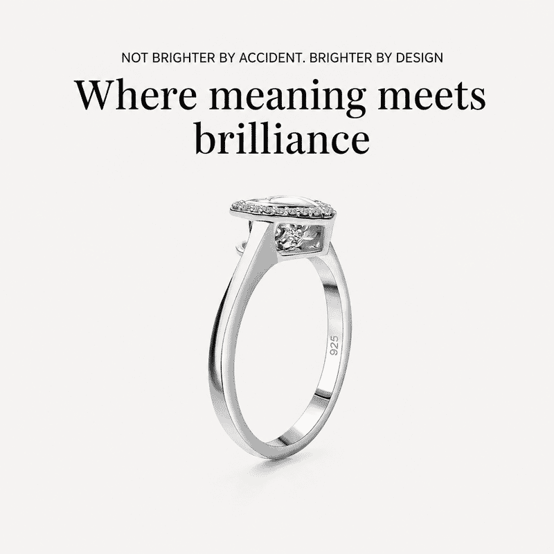 Luxuriant Lab Grown Diamond SI 0.20 ctw Heart Dancing Ring in Rhodium Over Sterling Silver (Size 10.0)