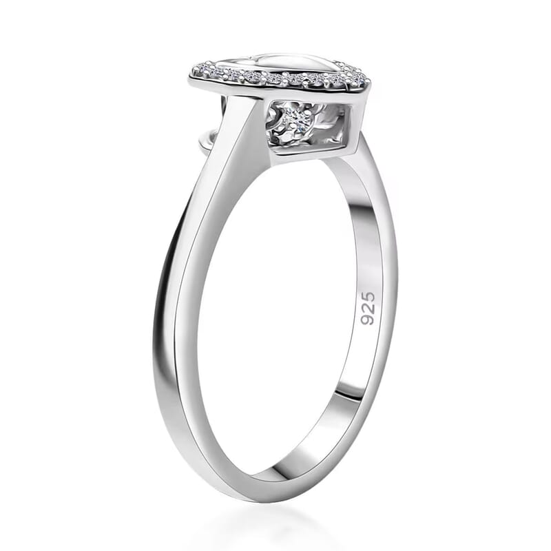 Luxuriant Lab Grown Diamond SI 0.20 ctw Heart Dancing Ring in Rhodium Over Sterling Silver (Size 10.0)