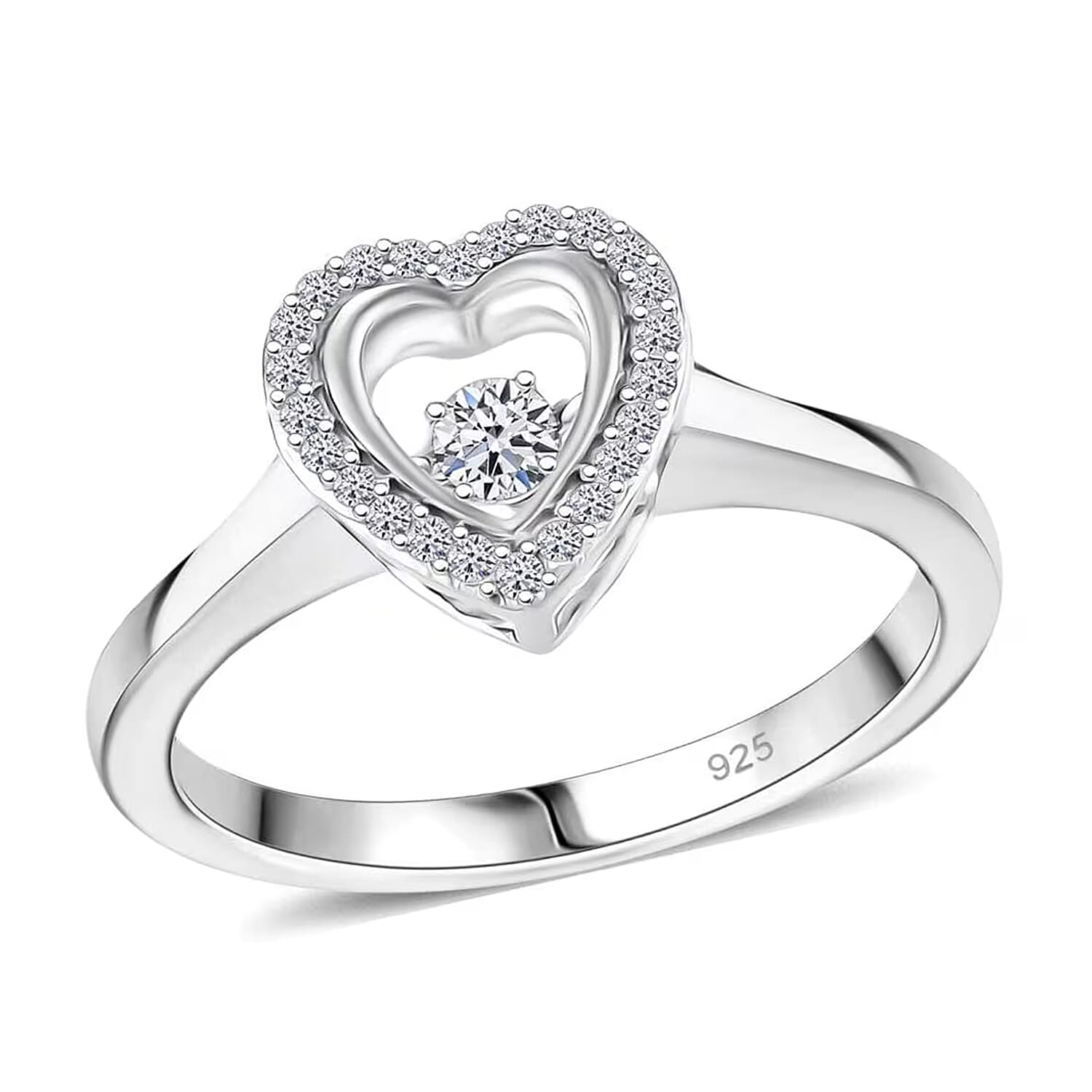 Lab grown diamond heart ring