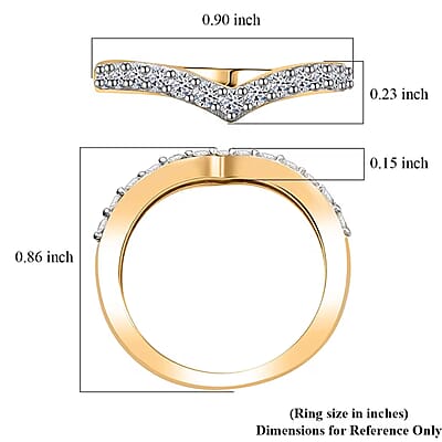 Luxuriant Lab Grown Diamond SI 0.50 ctw Wishbone Ring in 18K Vermeil Yellow Gold Over Sterling Silver (Size 10.0)