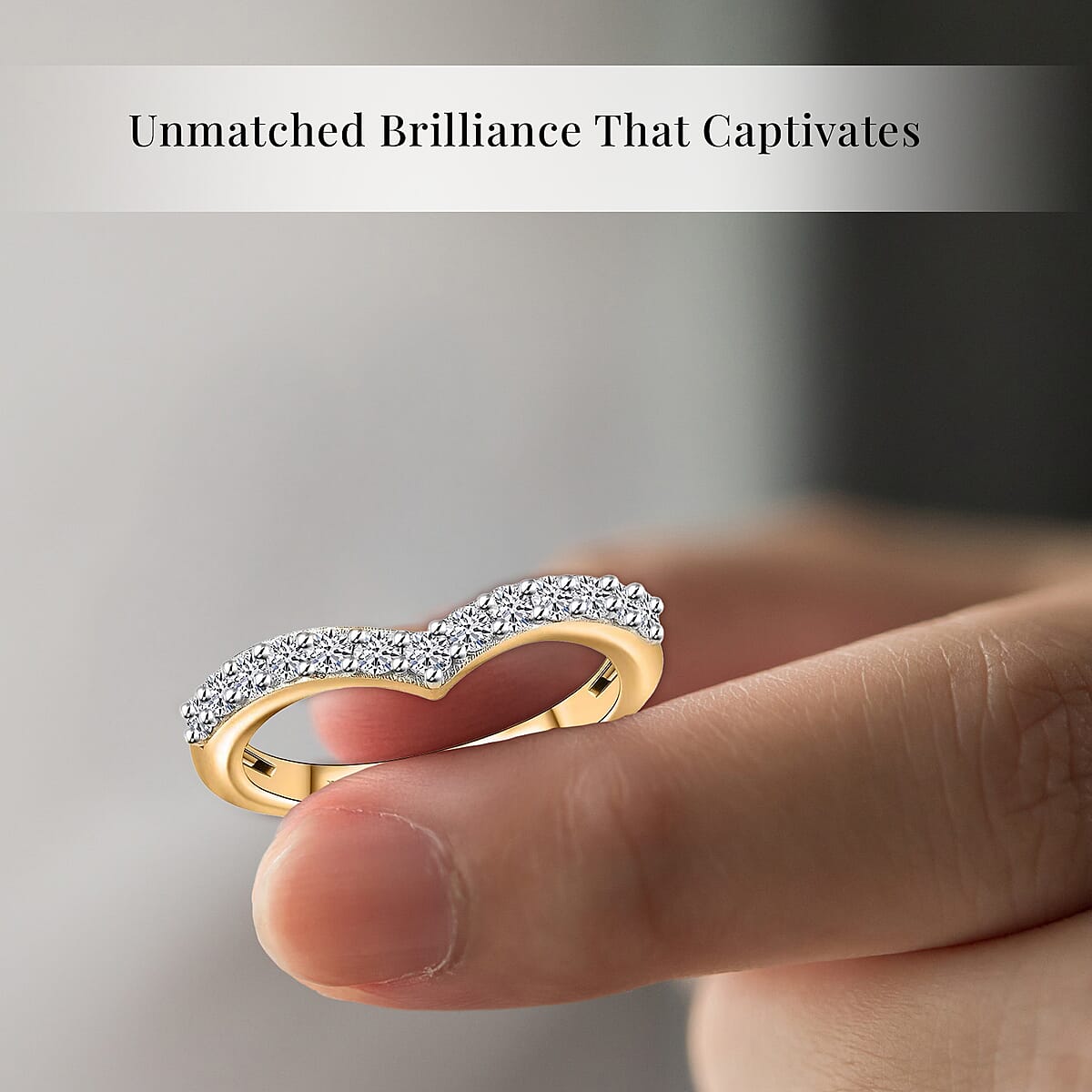 Luxuriant Lab Grown Diamond SI 0.50 ctw Wishbone Ring in 18K Vermeil Yellow Gold Over Sterling Silver (Size 7.0) image number 4