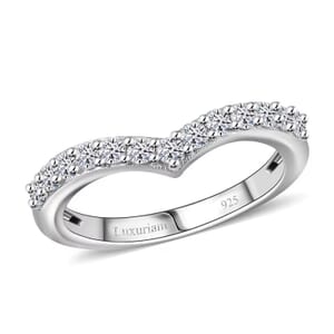 Luxuriant Lab Grown Diamond SI 0.50 ctw Wishbone Ring in Rhodium Over Sterling Silver (Size 6.0)