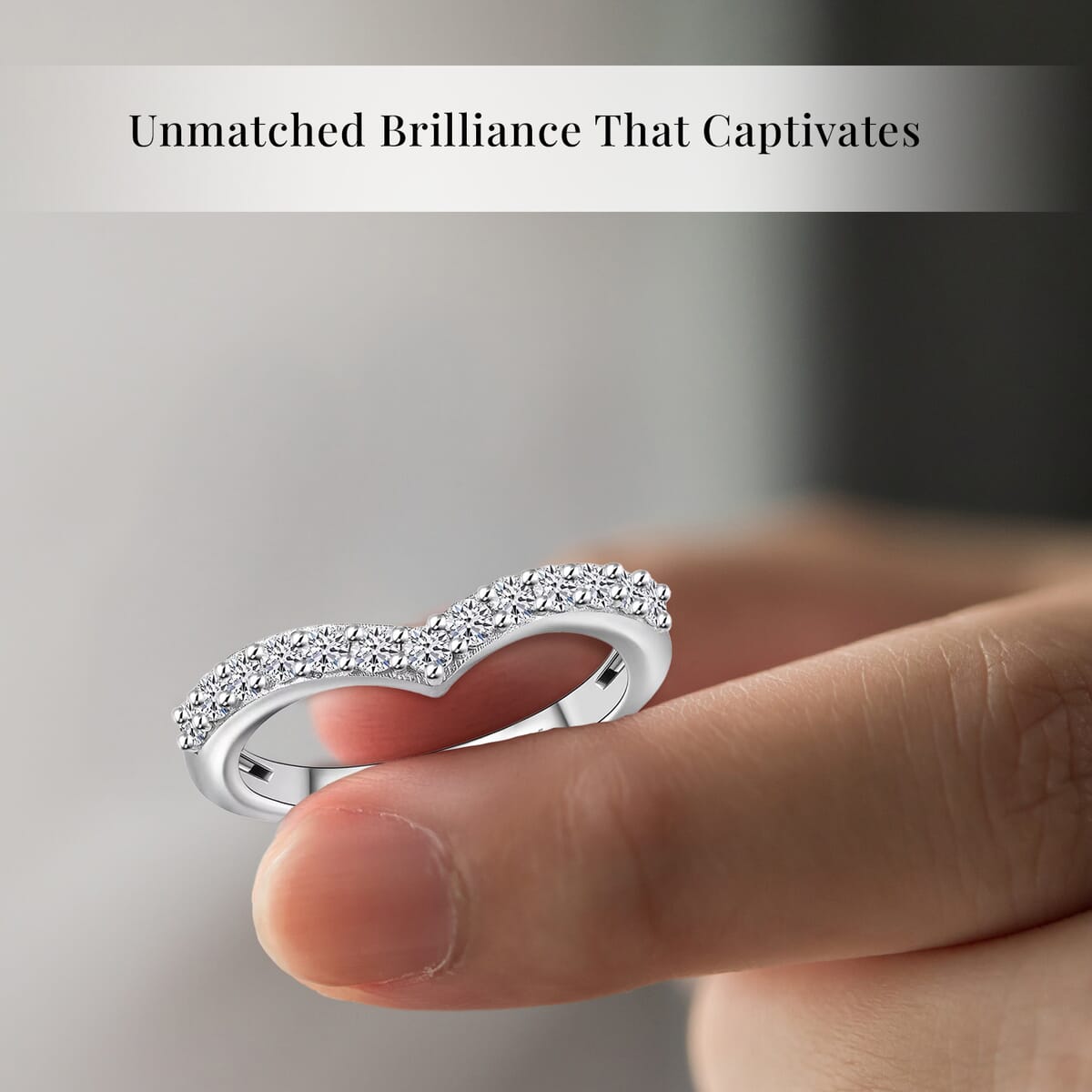 Luxuriant Lab Grown Diamond SI 0.50 ctw Wishbone Ring in Rhodium Over Sterling Silver (Size 6.0) image number 4
